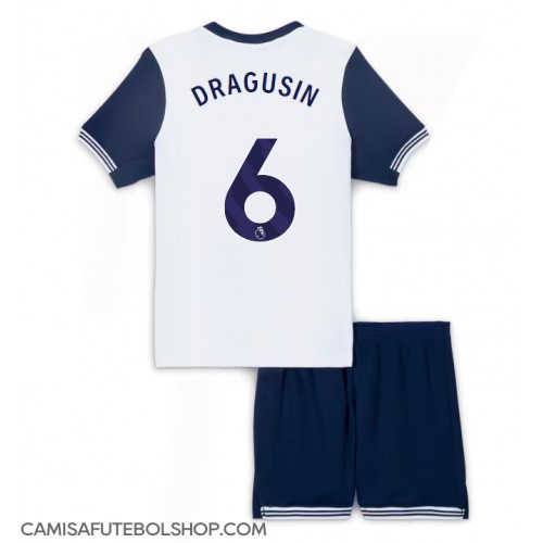 Camisa de time de futebol Tottenham Hotspur Radu Dragusin #6 Replicas 1º Equipamento Infantil 2024-25 Manga Curta (+ Calças curtas)